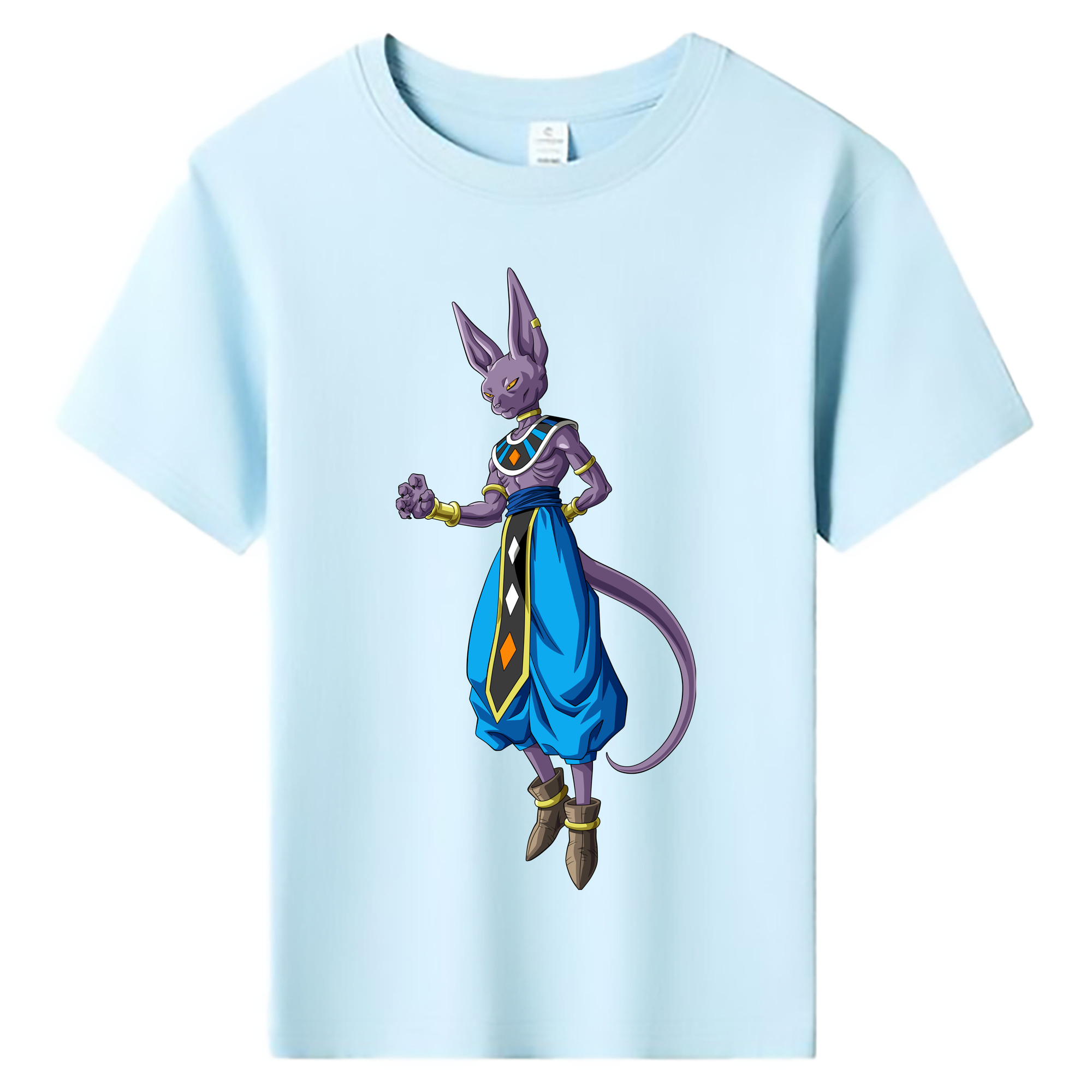 （画像用） ドラゴンボール ビルス 破壊神ビルス DRAGON BALL Beerus Birusu 綿100％キッズTシャツ（フロントプリント）